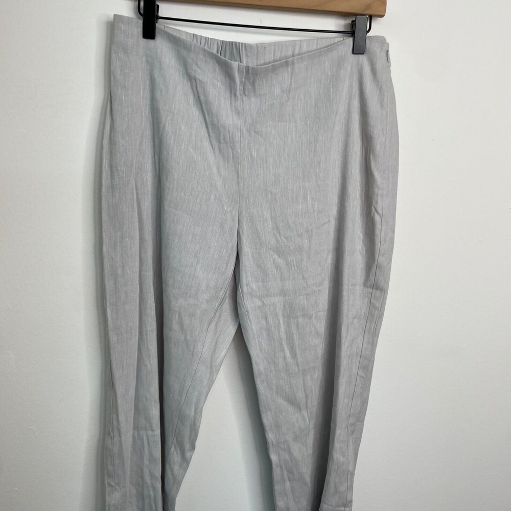 J Jill Linen Stretch‎ Capri Cropped Pants Size MP Medium Petite Gauzy Beachy
